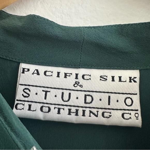 Vintage Pacific Silk & Studio 100% Silk Blouse Top Sz M - Picture 5 of 6